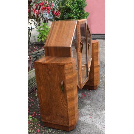 1930er Art Deco Glas Vitrine