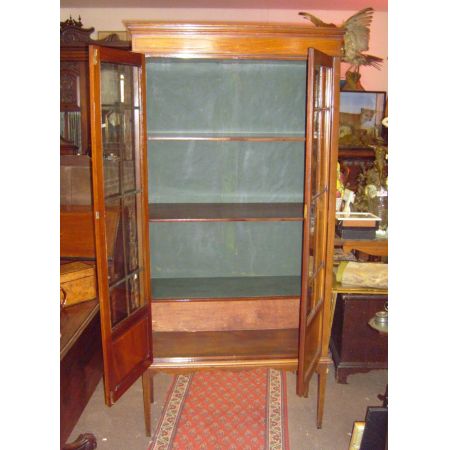 Edwardianische Mahagoni Intarsien Vitrine original