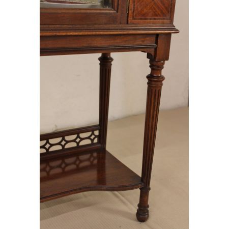 Intarsien Mahagoni Vitrine Edwardian Massivholz