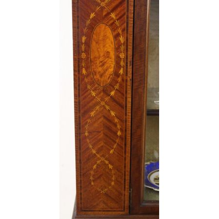 Intarsien Mahagoni Vitrine Edwardian Massivholz