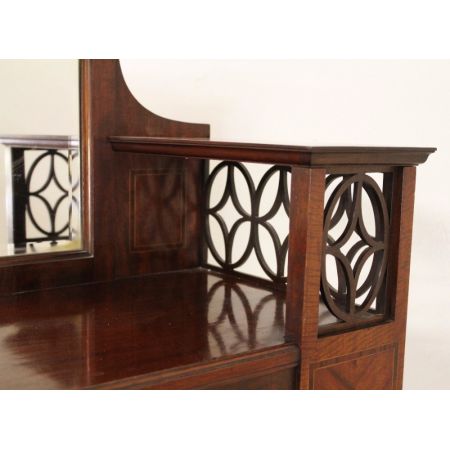 Intarsien Mahagoni Vitrine Edwardian Massivholz