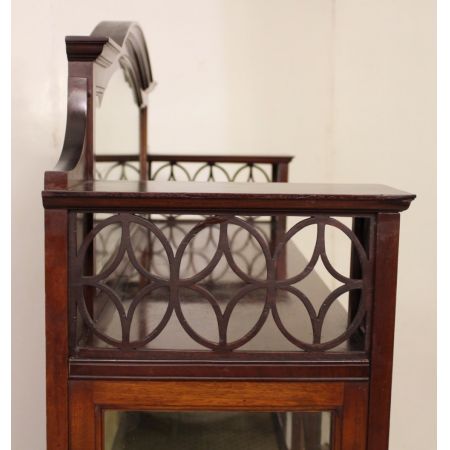 Intarsien Mahagoni Vitrine Edwardian Massivholz