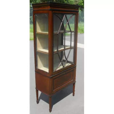 Edwardianische Intarsien Mahagoni Vitrine