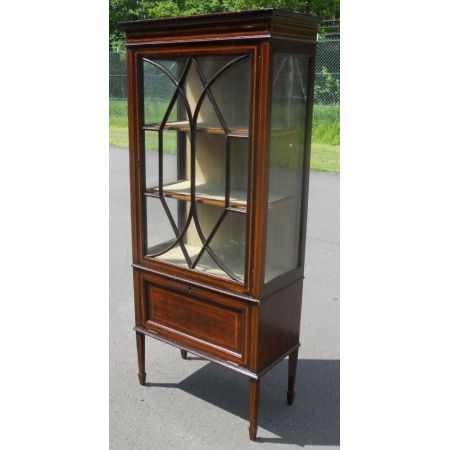 Edwardianische Intarsien Mahagoni Vitrine