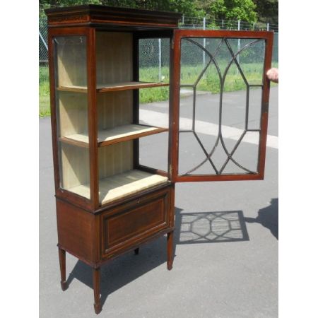 Edwardianische Intarsien Mahagoni Vitrine