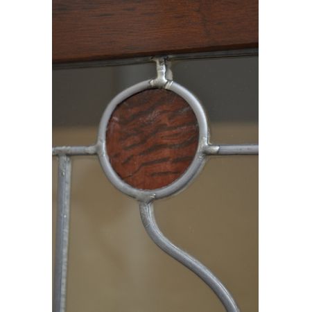  seltene Jugendstilvitrine mit Bleiverglaster Front 