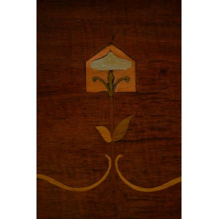  seltene Jugendstilvitrine mit Bleiverglaster Front 