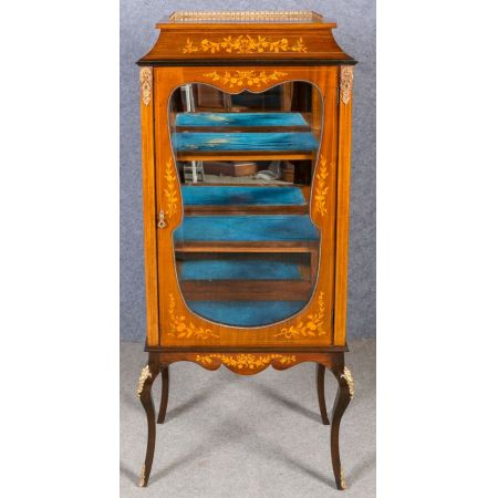 Intarsien Vitrine Mahagoni Edwardian  Musikcabinet 