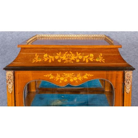 Intarsien Vitrine Mahagoni Edwardian  Musikcabinet 