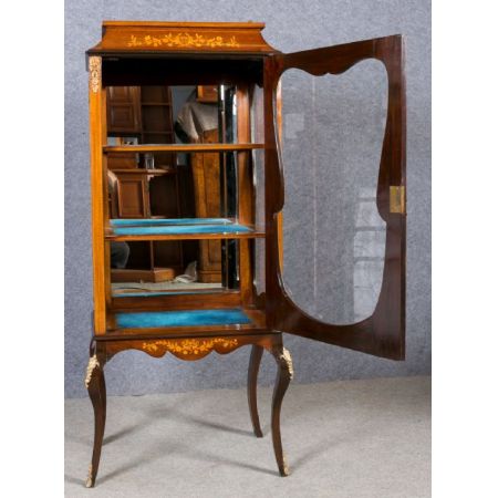 Intarsien Vitrine Mahagoni Edwardian  Musikcabinet 