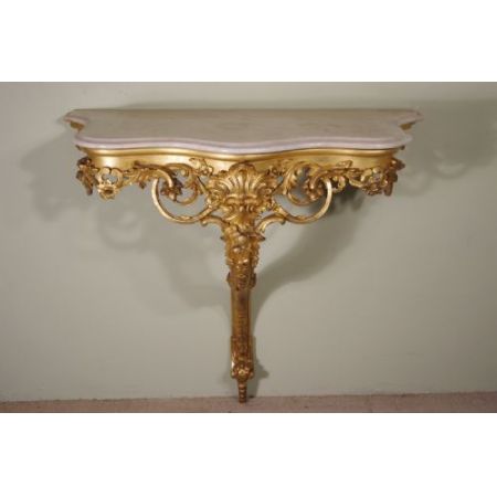 &quot;Vergoldeter Konsolentisch mit Marmorplatte&quot;