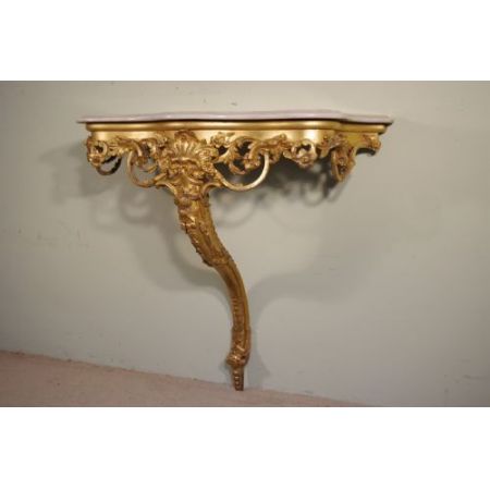 &quot;Vergoldeter Konsolentisch mit Marmorplatte&quot;
