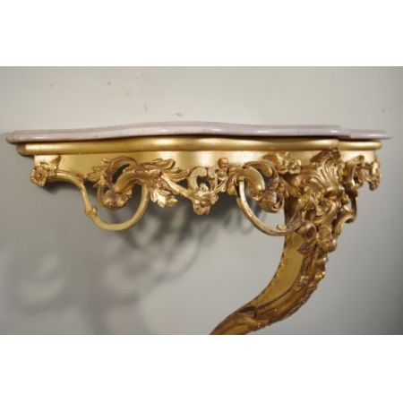 &quot;Vergoldeter Konsolentisch mit Marmorplatte&quot;