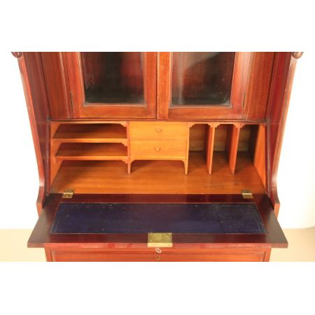 Jugendstil Mahagoni Sekretär und Bücherregal  1890