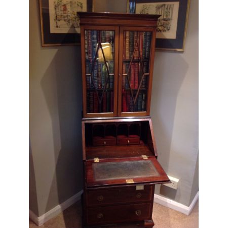 Edwardianischer Mahagoni Sekretär und Bücherregal 1890