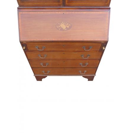 Edwardianischer Intarsien  Aufsatz Sekretär  1890 Mahag.