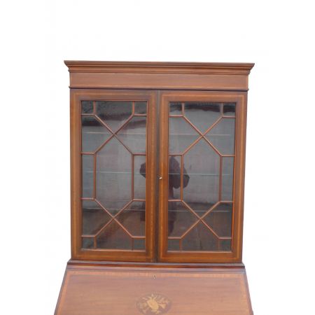 Edwardianischer Intarsien  Aufsatz Sekretär  1890 Mahag.