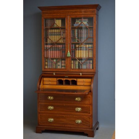 Edwardianischer Zylinder Sekretär  Mahagoni  1900