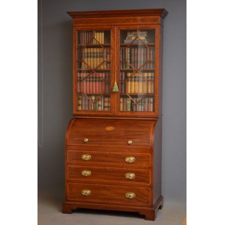 Edwardianischer Zylinder Sekretär  Mahagoni  1900