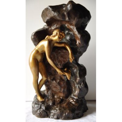 Französische Jugendstil-Bronzeskulptur von Ernest Wante