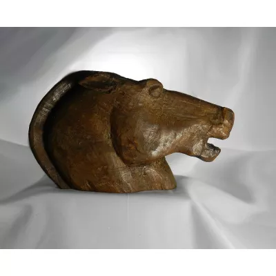 Großartige geschnitzte Pferdekopf-Skulptur frühes 20. JH