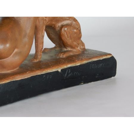 Art Deko Skulptur 'Affection' von Bacci  320 France" signiert aus den 1920er Jahren.