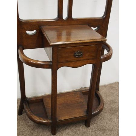 Jugendstil Eiche Gaderobenständer   "B. & E. STRUMP, Schreiner, 42-44 St. George's Road, Glasgow '