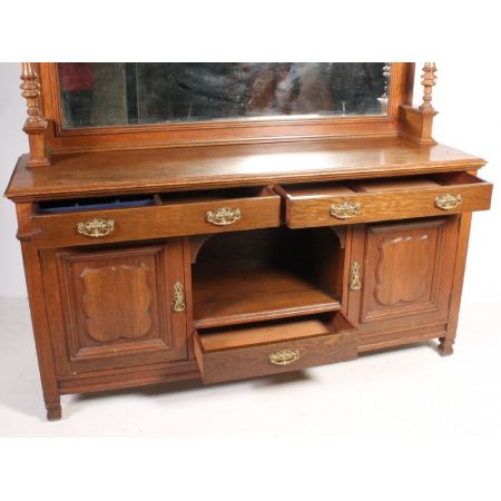 großes spätvictorianisches  Eiche massiv  Sideboard      Original   England 1860  