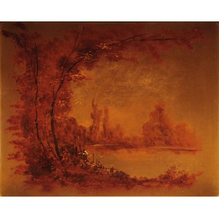 Bemalter Beistelltisch Tisch Quartett 1920 Nest of Table