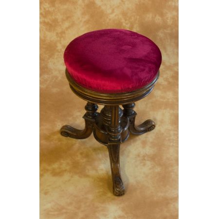 Viktorianischer Nussbaum Klavier Hocker ausn dem 19JH