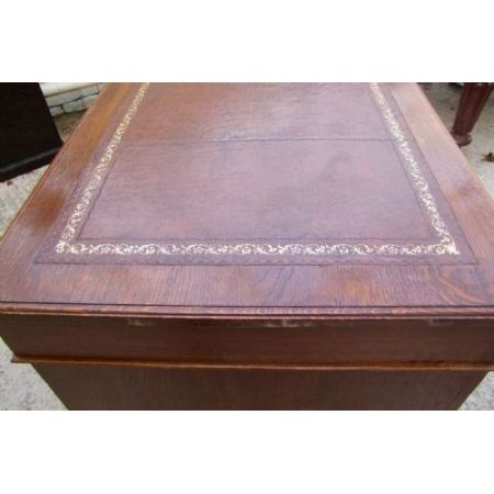 Schöner edwardianischer Massivholz Schreibtisch 