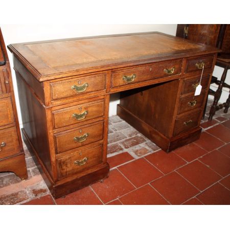 Schöner viktorianischer Massivholz Schreibtisch  mit 