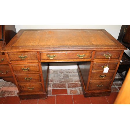 Schöner viktorianischer Massivholz Schreibtisch  mit 