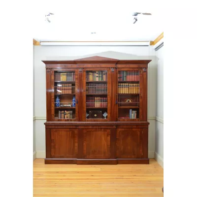 Großer Mahagoni Massivholz Bücherschrank William IV.