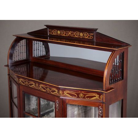Schicke Art Nouveau Mahagoni Vitrine ca 1905 Original