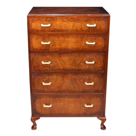 Schlanke Art Deco Nussbaum Kommode  1930 