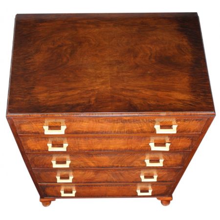 Schlanke Art Deco Nussbaum Kommode  1930 