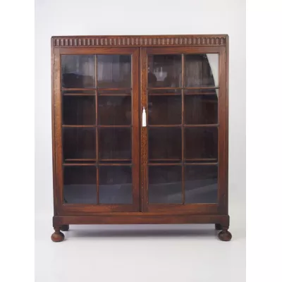 Zweitüriger Bücherschrank aus Eiche, abschließbar, Edwardian 1890