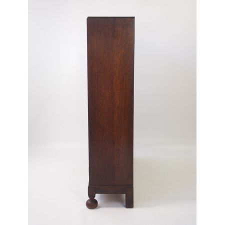 Zweitüriger Bücherschrank aus Eiche, abschließbar, Edwardian 1890