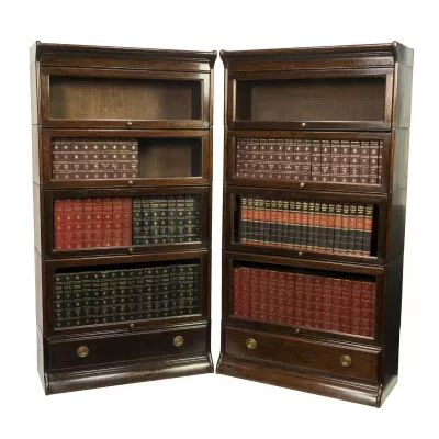 Paar Globe Wernicke Bücherschränke aus Eiche, um 1900