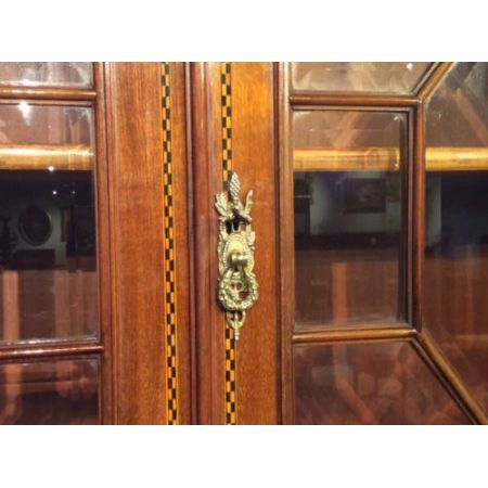 Feiner Bücherschrank aus Mahagoni mit Intasien, Edwardian 1900-1910