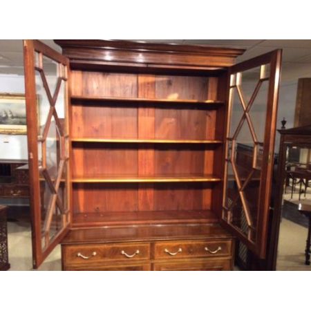 Feiner Bücherschrank aus Mahagoni mit Intasien, Edwardian 1900-1910