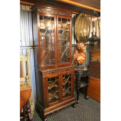 Massiver Mahagony Regency Bücherschrank  um 1900