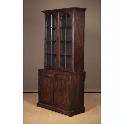  verglastes Eichen Bücherregal um 1925 Massivholz