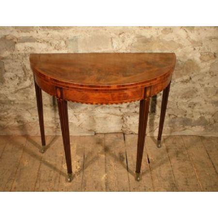 Mahagoni Demi Lune Kartentisch Edweardian 1890