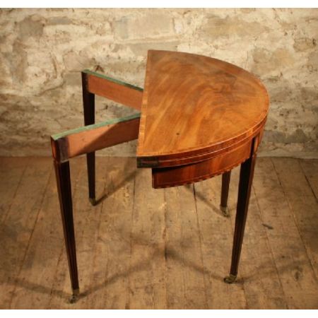 Mahagoni Demi Lune Kartentisch Edweardian 1890