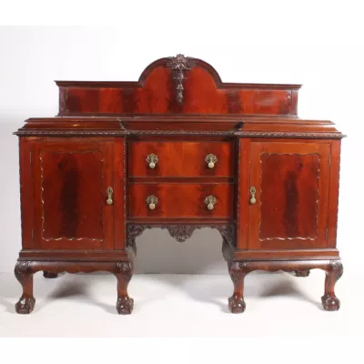 Antikes, massives, Edwardian Mahagoni Sideboard im Chippendale Stil 