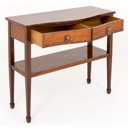 Mahagoni Serpentinen Beistelltisch Edwardian 1890