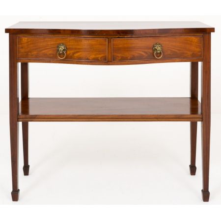 Mahagoni Serpentinen Beistelltisch Edwardian 1890