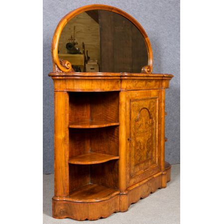 Viktorianisches Sideboard mit Spiegel aus Nussbaum